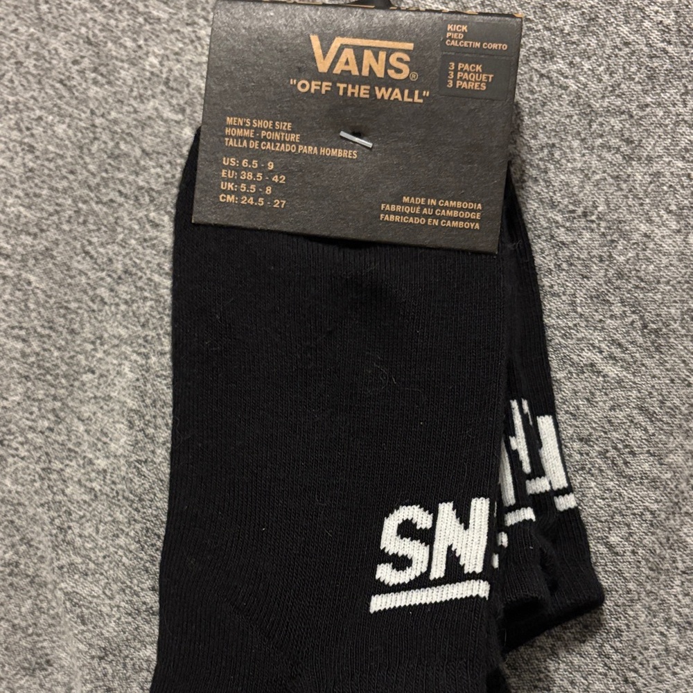 Vans Men's Black Casual Socks - 3 Pack